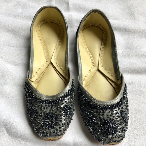 New-Hand beaded , leather Moroccan flats sz 7 - Picture 3 of 8